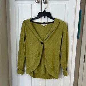 CAbi green hooded cardigan